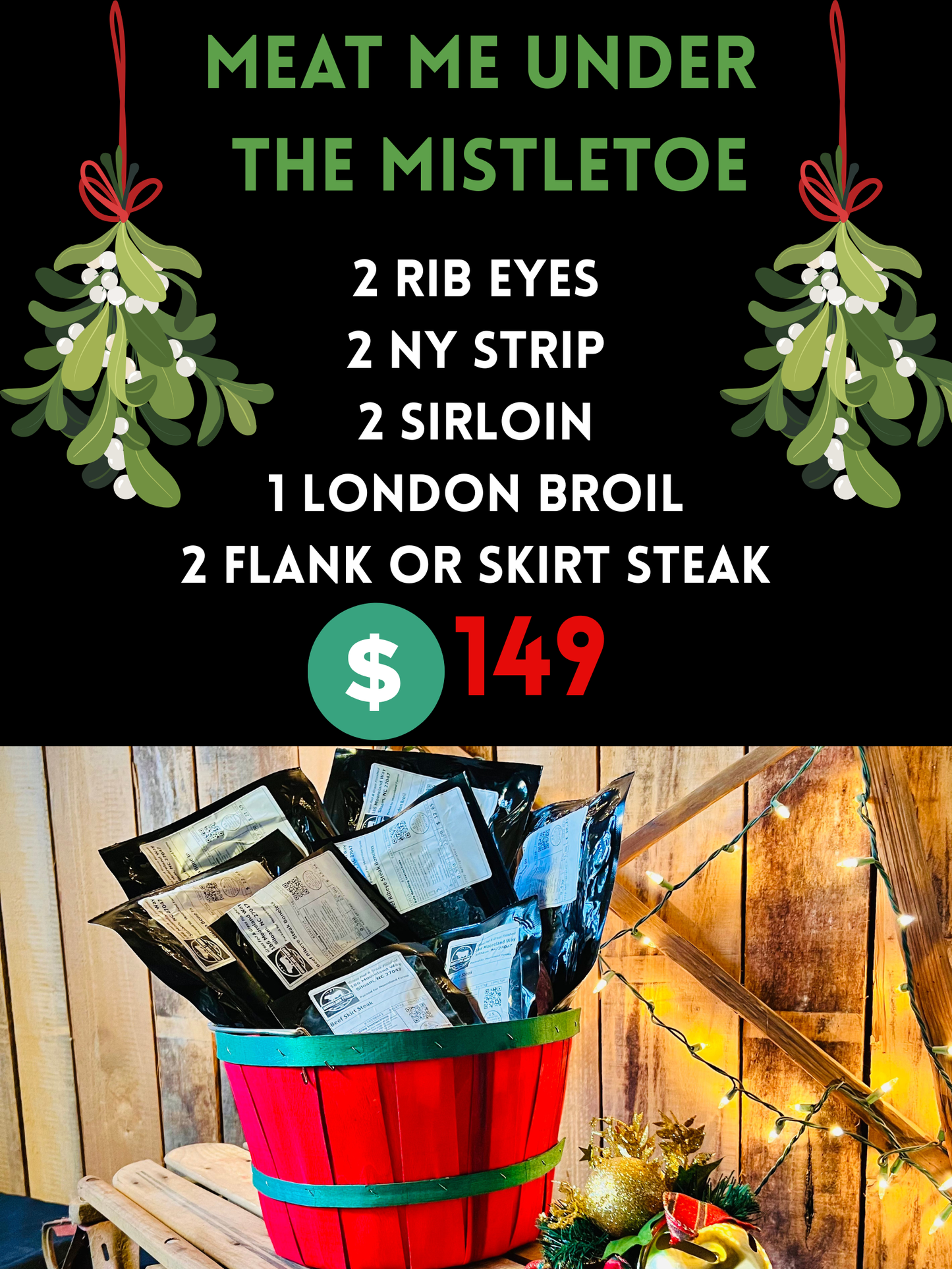 MEAT me under the mistletoe